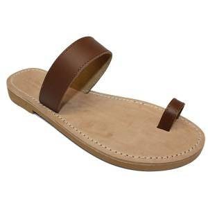 Leather Brown Handmade Greek Sandals, Classic Slides, - Etsy