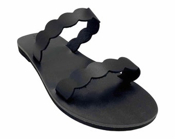 Sandales grecques en cuir faites à la main pour hommes, tongs pour hommes, sandales entrecroisées pour hommes, claquettes sur des sandales, claquettes pour hommes, cadeau pour lui