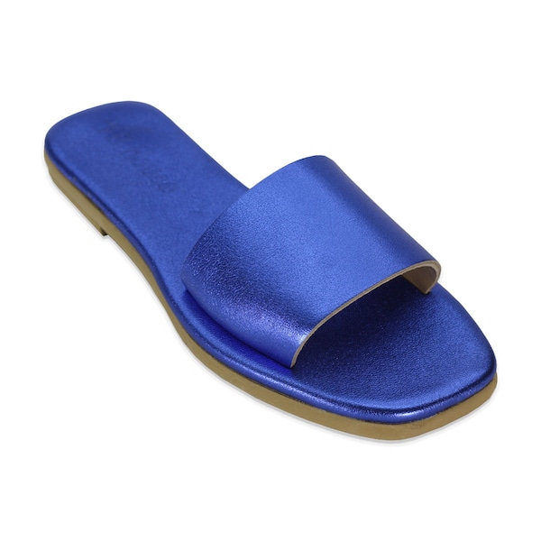 Metallic soft insole handmade leather sandals