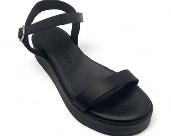 Leather handmade Greek Sandals with soft leather insole and rubber sole