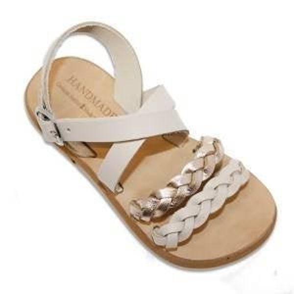 Leder handgemachte griechische Sandalen für Kinder / , Baby Mädchen Sommerschuhe / Slingback Sandalen / Knöchel Manschette Sandalen / Criss Cross Sandalen