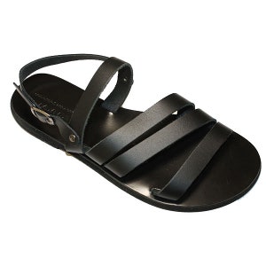 Ledersandalen, schwarze Ledersandalen, Damensandalen, Slingback-Sandalen aus Leder, Riemchensandalen, Sommerschuhe, aus echtem Leder Bild 8