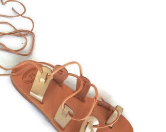 Leather handmade Greek gladiators  Sandals