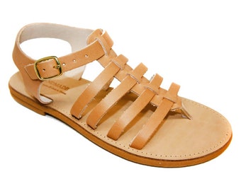 Leather handmade Greek Sandals/gladiators strappy sandals/ankle cuff/tyre up shoes/summer shoes