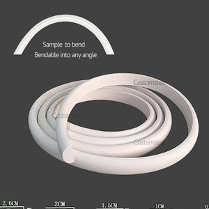 0.2"/0.4"/0.6"/0.8"/1.0" Bendable Molding Trim Strip for Arch Profile, Back Flat, for Wall, Ceiling, Furniture and Album Frame Decal, SB01C