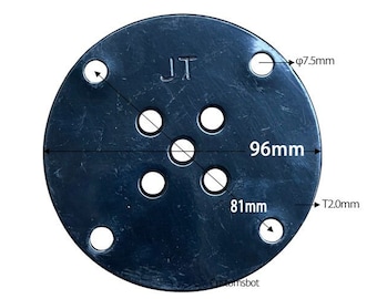 O.D. 3.8" (9.6cm) Round Plate (Screws Included) for Amounting Table Legs, Sofa Foot Attaching Metal Hardware, Attachment Plate, MF001B