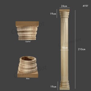 Wood Roman Column, Capital & Base, Greek Architectural Column, European ...