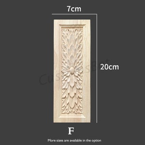 Rectangle Carved Wood Appliques for interior, Back Flat, 1pc, Shabby Chic FURNITURE APPLIQUES, Fireplace Corbel Brackets Decals, MD091 image 9