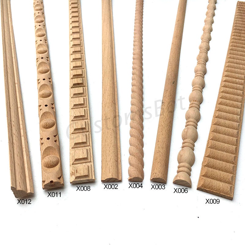 0.3 to 4.0 Wood Trim Molding, Unpainted Carved Line Molding for Wall &  Furniture Trim Edges or Wall Paneling Frames, MD102A 
