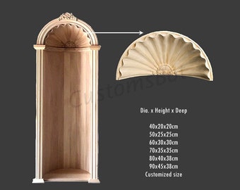 Wood Carved Half Dome for Wine Cabinet, Bookcase, Furnitures, Architectural Applique, MD096