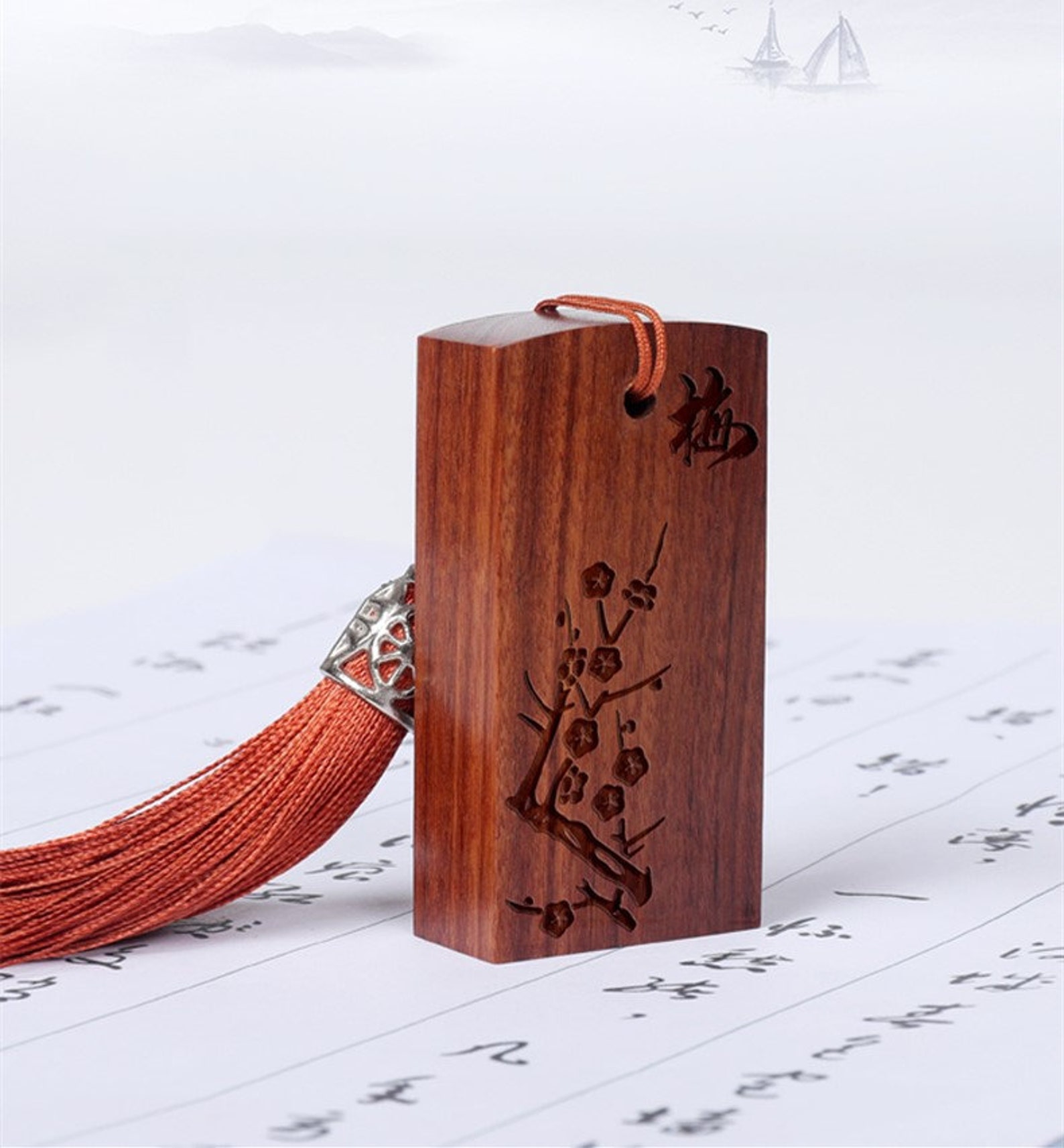 Custom Engraved Seal Stamp Solid wood Carving seal Custom Etsy