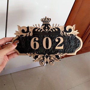 Personalized Embossed House Sign Door Number, Acrylic Material, Antique Bronze Sprayed, Custom Any Words, Home Address Plaque, ME001 image 4