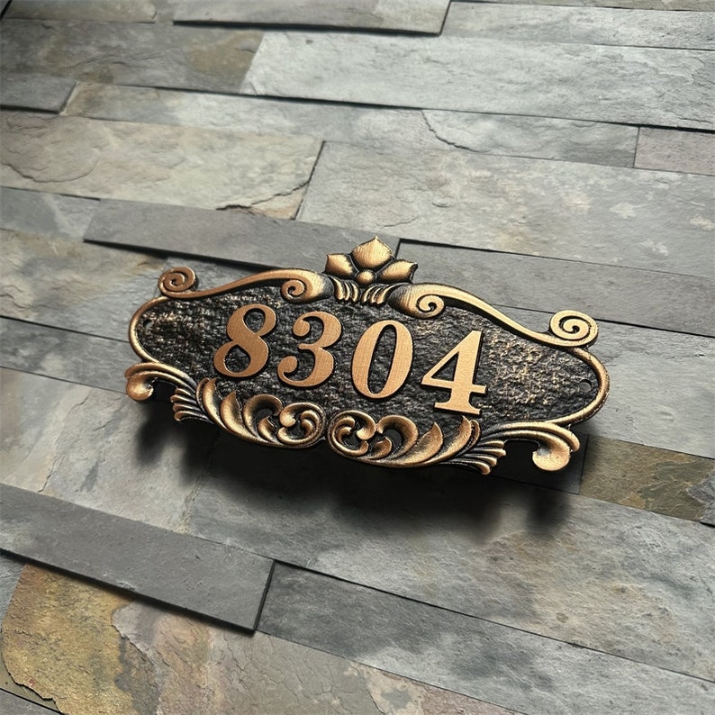 Custom House Sign Embossed Door Number Acrylic Material Etsy