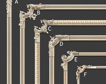 Wall Paneling Corners and Molding, Wood Carved Wainscoting Corners and Moldings, Cabinet Decals, MD109