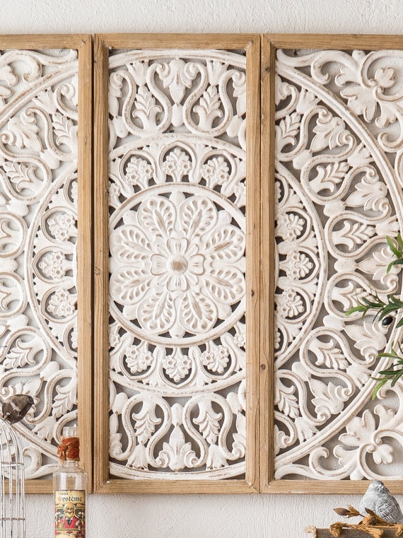 Carved wood wall decor discount