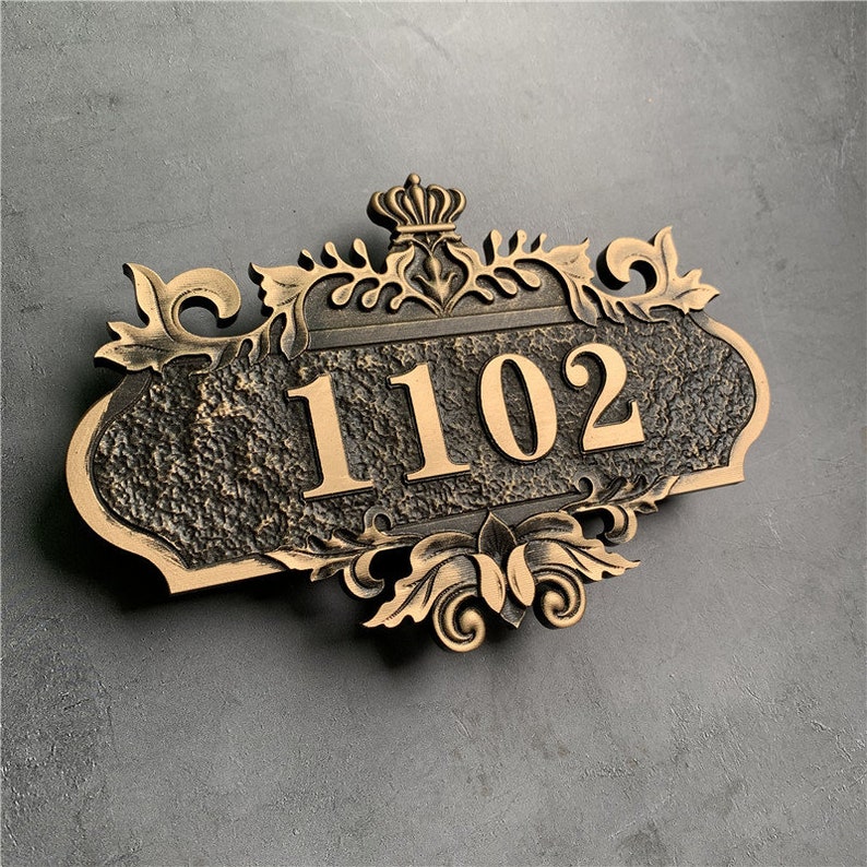 Personalized Embossed House Sign Door Number, Acrylic Material, Antique Bronze Sprayed, Custom Any Words, Home Address Plaque, ME001 image 8