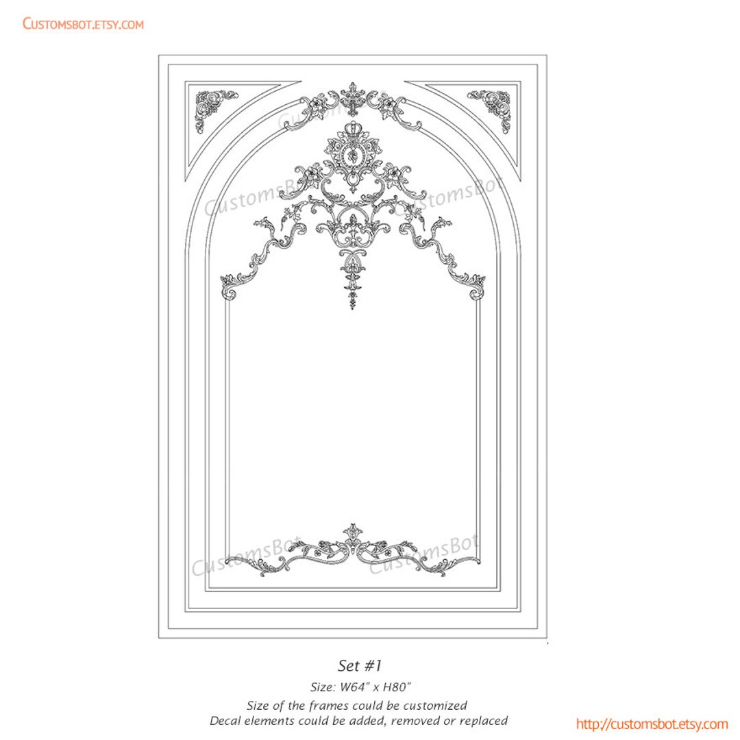 French Style Baroque Wall Arch Moulding Kit Wall Paneling Etsy