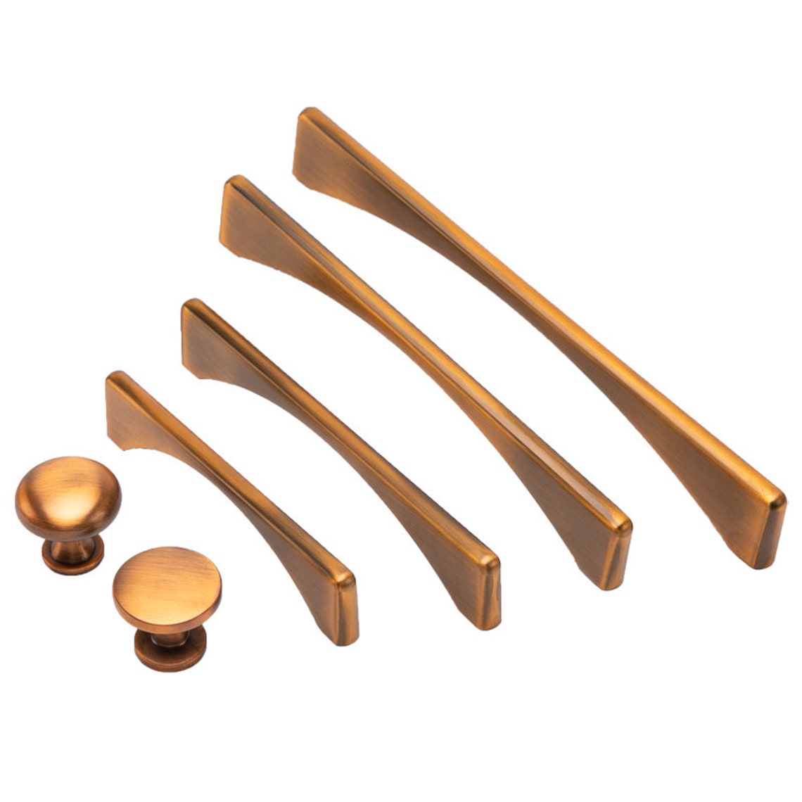 Antique Satin Brushed Brass Color Drawer Pulls Handles Dresser Etsy