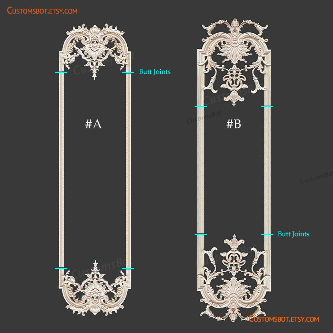 Wall Paneling Set, Wood Appliques for Wall Decals, Unpainted Wood