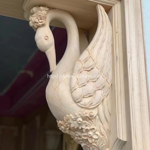 Unpainted Wood Carved Goose Corbel, 1pc, Door Corner Animal Corbel, Country Style Home Building and Decaling, MD137