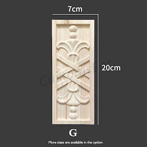 Rectangle Carved Wood Appliques for interior, Back Flat, 1pc, Shabby Chic FURNITURE APPLIQUES, Fireplace Corbel Brackets Decals, MD091 image 10