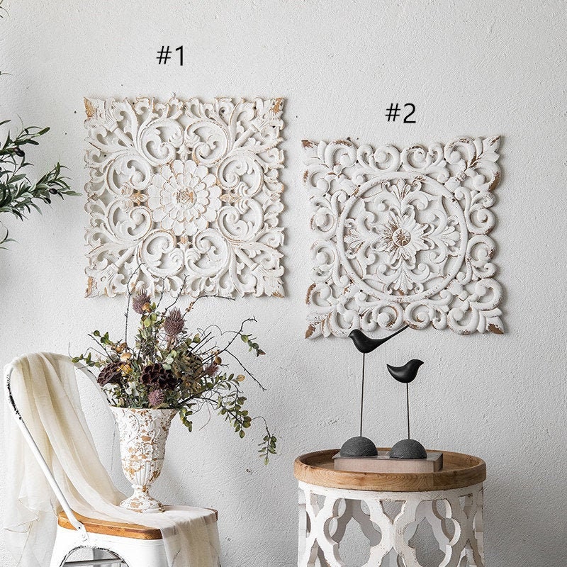 22 56cm Home Decor Medallion Wood Wall Hanging Etsy