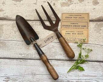 Vintage Gardening Tools, Garden Trowel and Fork, Small Gardening Tools, Vintage Tool Set, Gardener's Gift, Vintage Garden, Perfect Gift