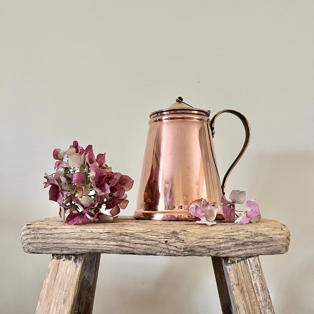 Antique Copper Jug, Small Lidded Copper Jug, Rare, Collectible Antique ...