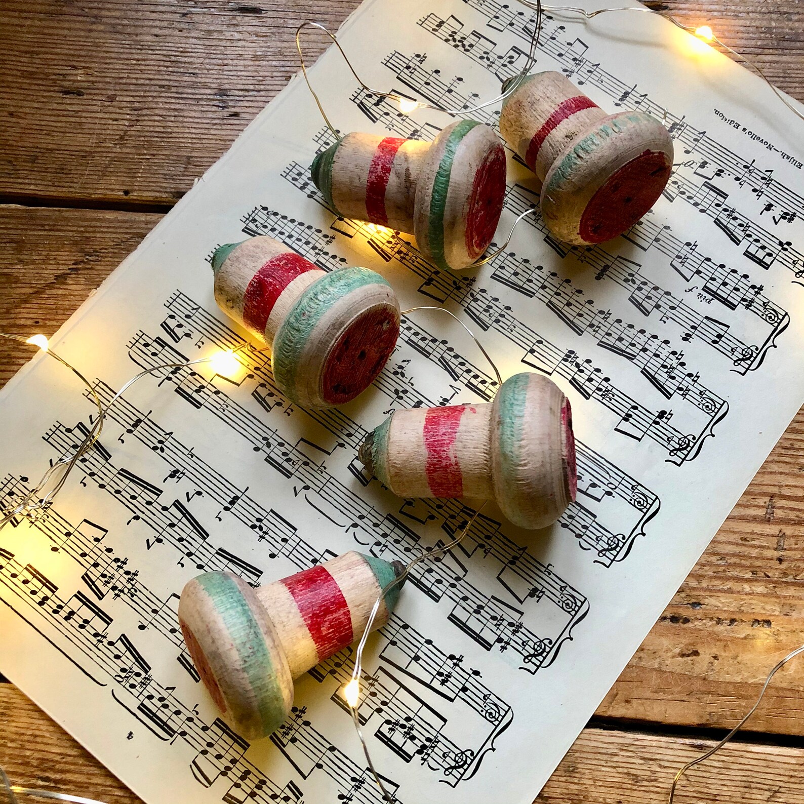 Set of Vintage French Spinning Tops Wooden Spinning Tops Etsy