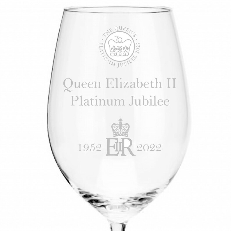 Engraved Queen Elizabeth II Platinum Jubilee Wine Glasses Etsy UK