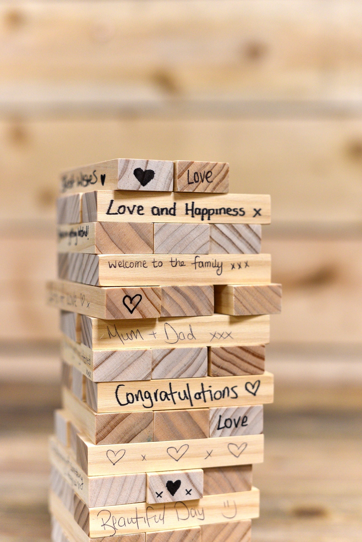 Personalisiertes Holz Hochzeit Jenga Blocks Gstebuch Spiel | Etsy