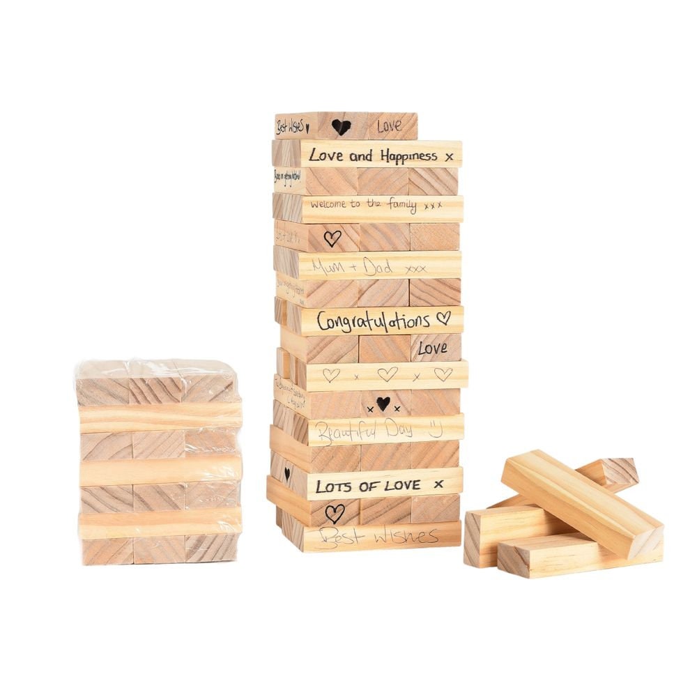 Personalisiertes Holz Hochzeit Jenga Blocks Gästebuch Spiel Etsy