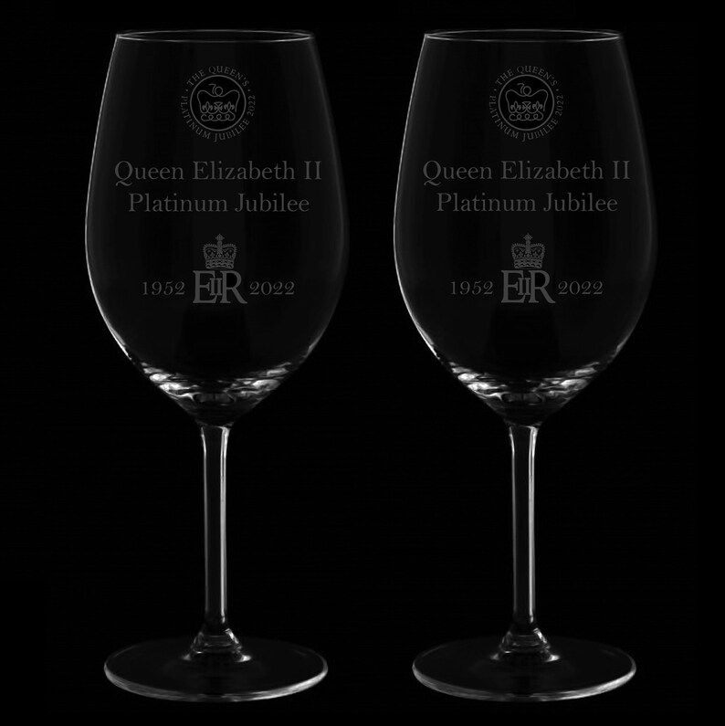 Engraved Queen Elizabeth II Platinum Jubilee Wine Glasses Etsy UK