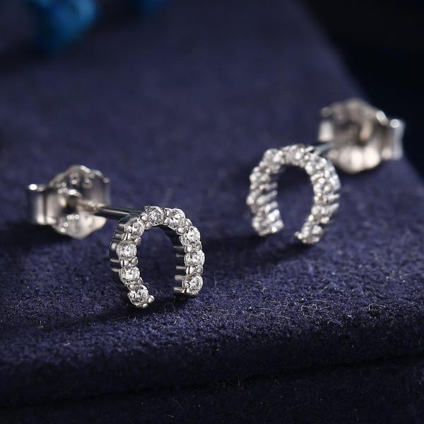 Extra Tiny Horseshoe Stud Earrings in Sterling Silver, Silver, Gold or Rose Gold, Horse Shoe Stud, Horse Shoe Earrings, Horseshoe Good Luck