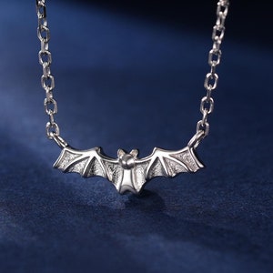 Tiny Bat Pendant Necklace in Sterling Silver, Bat Necklace,  Small Bat Pendant, Silver or Gold