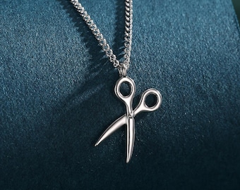 Very Small Scissors Pendant Necklace in Sterling Silver, Silver, Gold or Rose Gold, Cute Scissors Necklace, Silver Scissors Necklace