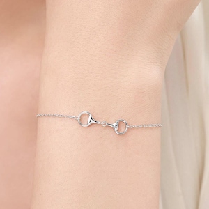Snaffle Bit Bracelet in Sterling Silver, Silver or Gold, Horse Charm, Horse Gift, Horse Jewellery