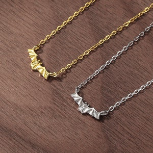 Extra Tiny Bat Pendant Necklace in Sterling Silver, Bat Necklace,  Small Bat Pendant, Silver or Gold