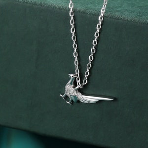 Extra Tiny Pheasant Pendant Necklace in Sterling Silver, Silver or Gold or Rose Gold, Silver Pheasant Pendant, Nature Inspired Jewellery