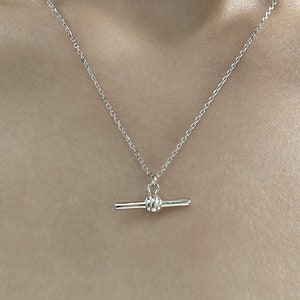 Balanced Bar Necklace in Sterling Silver, Silver or Gold,  Horizontal Bar Necklace