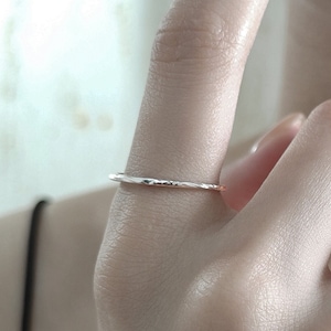 Extra Skinny Textured Ring in Sterling Silver, Size US 5- 8, Hammered Ring, Sterling Silver Hammered Ring, Skinny RIng, Silver Skinny Ring