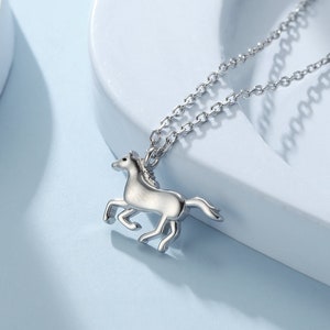 Tiny Horse Necklace in Sterling Silver,   Adjustable 16&#39;&#39; - 18&#39;&#39; - Cute Quirky and Fun Jewellery, Horse Pendant Necklace