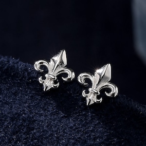 Brincos de flor de lis em prata esterlina, prata ou ouro ou ouro rosa, brincos de flor de lis, brincos florais,