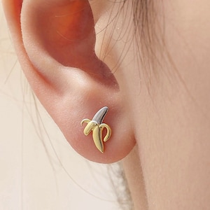 Banana stud earrings deals