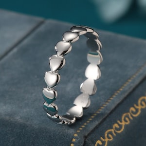 Bague infinity en argent sterling à pois, bague galet, bague de l'amitié, bague fine en forme de coeur, bague à superposer, 5-8 États-Unis
