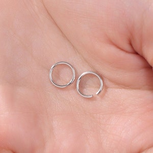 Most Minimalist 6mm Inner Diameter Open Hoops, 0.9mm Thick, Silver Gold or Rose Gold, Open Hoops
