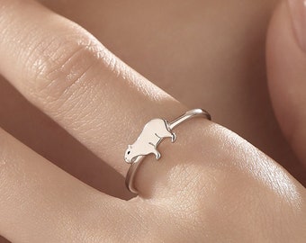 Capybara Ring in Sterling Silver, Adjustable Size, Cute Capybara Ring, Sterling silve Water Animal ring.