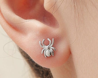 Pendientes de araña en plata de ley, plata u oro, con forma de animal, inspirados en la naturaleza, con forma de insecto.