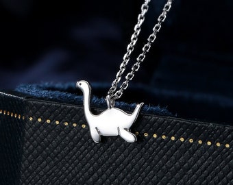Sterling Silver Plesiosaurus Dinosaur Plesiosaur Pendant Necklace, Silver or gold or Rose Gold, Loch Ness Monster Earrings, Nessie Earrings