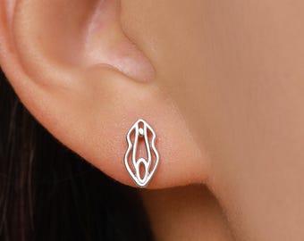Sterlingzilveren oorknopjes voor vrouwelijke anatomie